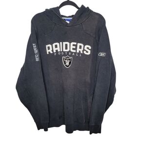 Vintage Y2K Reebok Raiders NFL Football Pullover Hoodie Thrashed